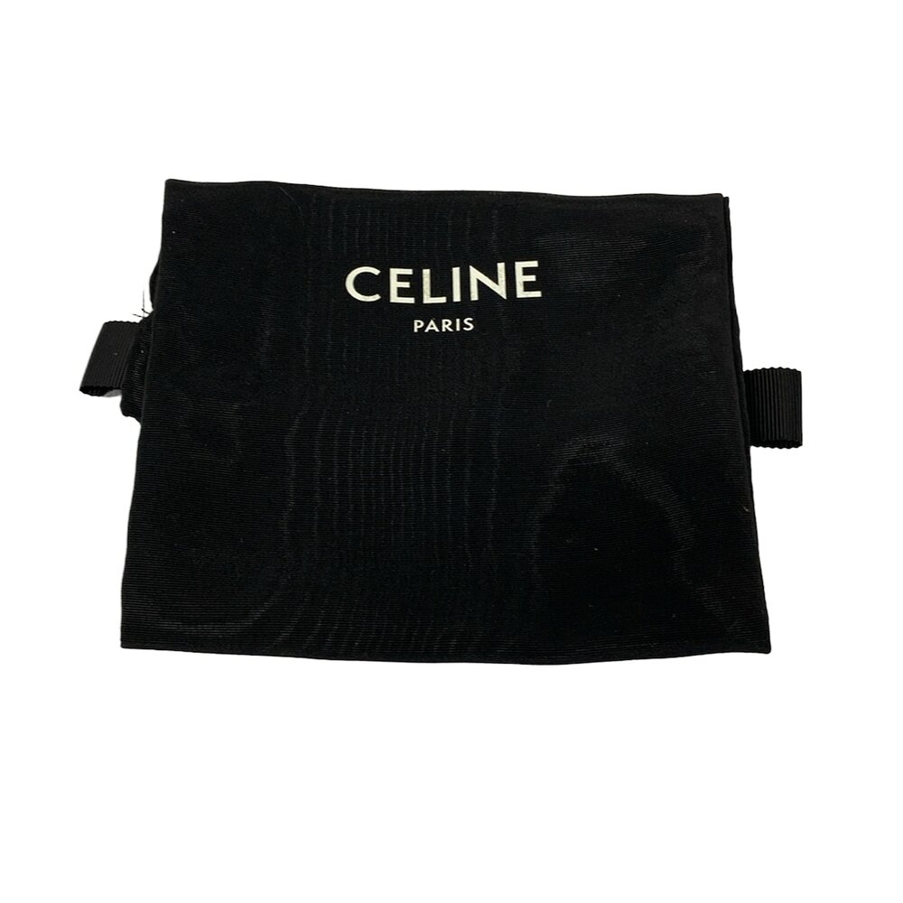 Celine Small Wallet Triomphe Trifold Wallet Black Beige - Picture 7 of 7